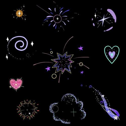 视频素材卡通流体神奇魔法星星流星爱心变幻VFX特效MG139