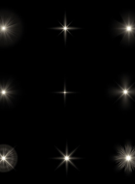 视频素材星光闪烁点光源光晕闪光灯白光照射叠加特效MG099
