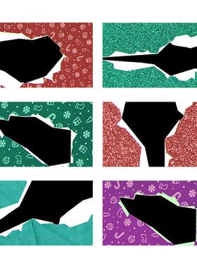 视频素材彩色礼物包装纸撕开效果转场过渡剪辑后期MG145