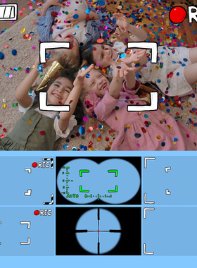 视频素材卡通手绘取景框REC录制中画面叠加动画MG215