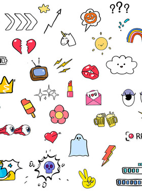 视频素材卡通可爱综艺特效Vlog贴图动画剪辑包装MG182