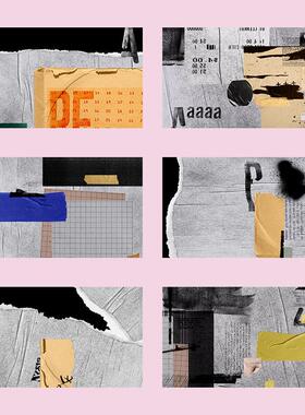 视频素材复古时尚创意动态贴纸图片拼贴动画转场过渡MG172