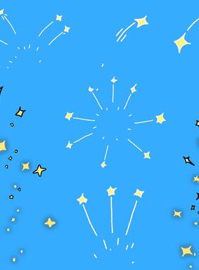 视频素材卡通手绘星星流星魔法火花综艺效果动画免抠MG151