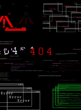 视频素材电脑运行错误error弹窗警告感叹号屏幕失真MG063