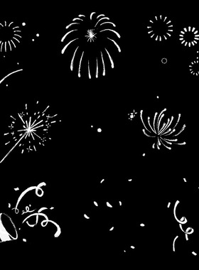 视频素材卡通手绘新年烟花礼花火花爆炸动画剪辑包装效果MG181