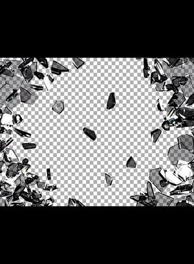 视频素材透明玻璃镜子被砸不同强度破裂碎裂特效动画MG141