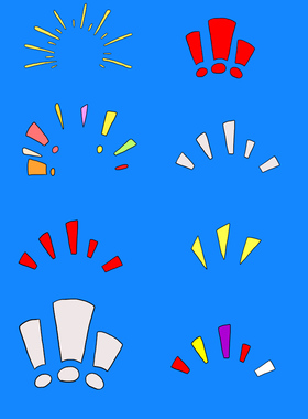 MOV动画 卡通综艺强调惊讶感叹号扩散夸张视频包装素材MG035