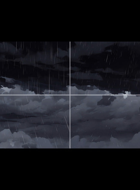 视频素材下雨暴雨水滴落大地VFX合成特效动画透明MG217