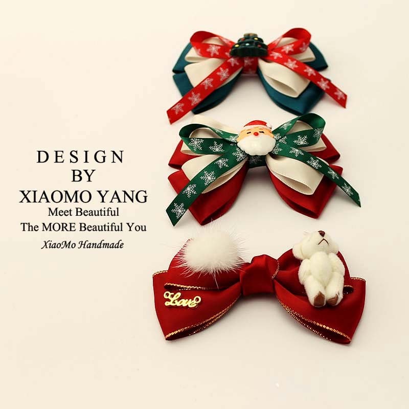 小陌手工原创夹子演出雪夜发饰