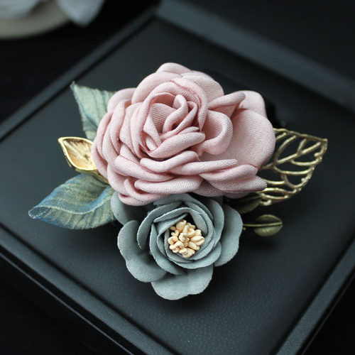 新品典雅手工结婚布艺花朵发饰