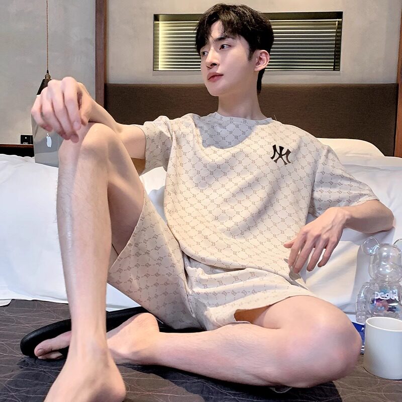 维多利亚莫代尔高端男士睡衣夏2025新款薄款短袖冰丝家居服套装