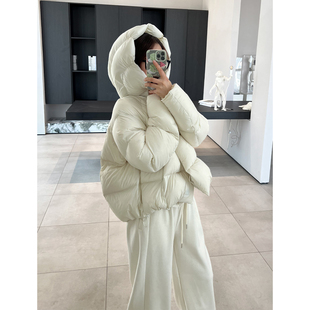 【特价】90白鸭绒连帽羽绒服女2025冬季新款云朵泡芙面包服外套
