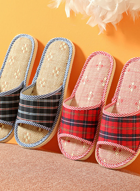 春夏一次性亚麻室内居家家居待客凉拖鞋拖鞋酒店宾馆旅行 拖鞋