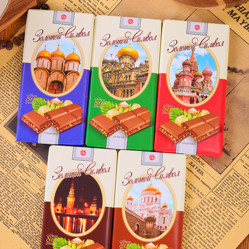 俄罗斯进口金冠城堡大板巧克力