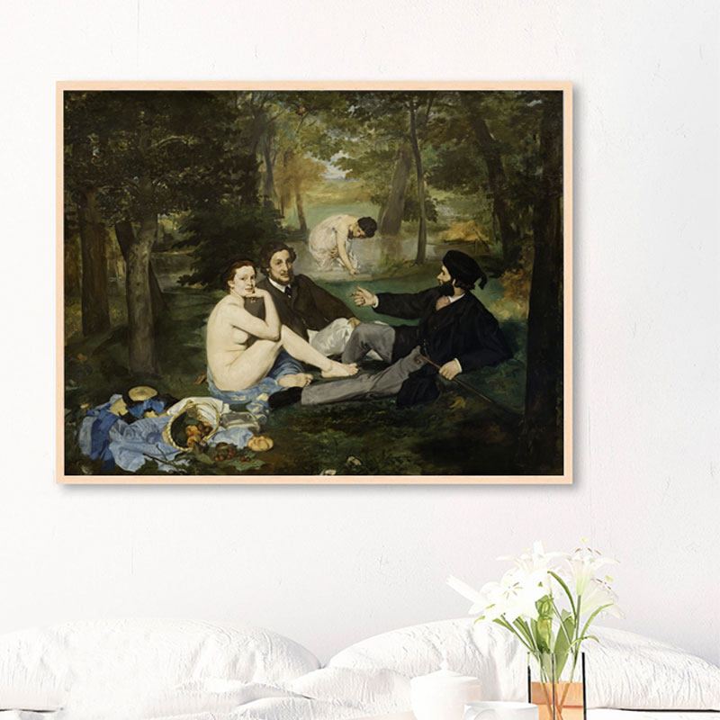 马奈草地上的午餐印制布画芯印象派大师精致油画巴黎奥赛美术馆藏