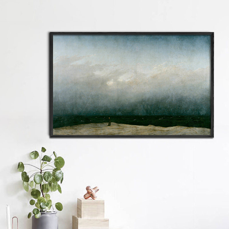 海边的僧侣弗里德里希油画布画芯无框喷绘装饰画柏林国立美术馆