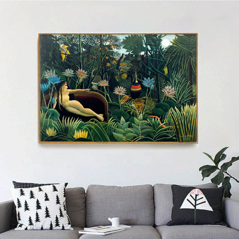 亨利卢梭梦后印象派风景订制卧室客厅房间油画布画芯精美式装饰画