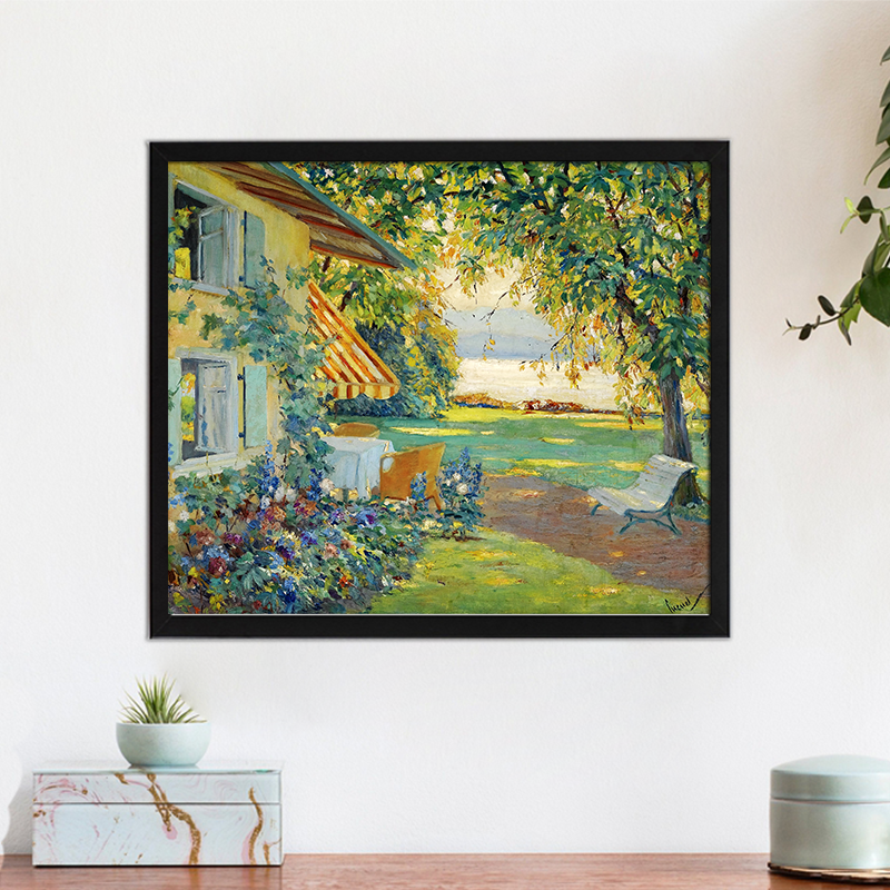 高清微喷纯棉油画布橙湖精品定制