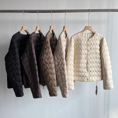 大衣神器90白鸭绒轻薄款羽绒服轻便长袖内搭圆领V领两用短款女