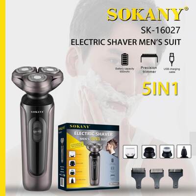 SOKANY16027电动剃须刀跨境多功能刀头水洗刮胡刀充电式刮胡刀