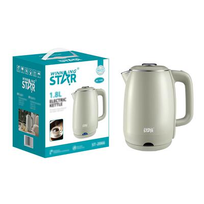 winningstar跨境kettle双层防烫家用美规110V防干烧烧水壶热水壶