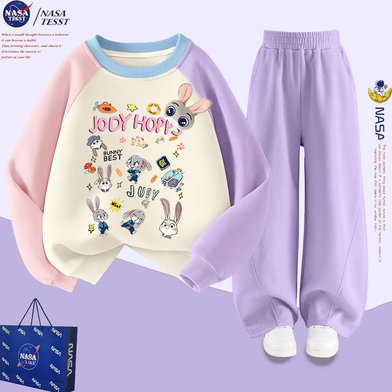 NASA联名女童立体动物城卫衣套装