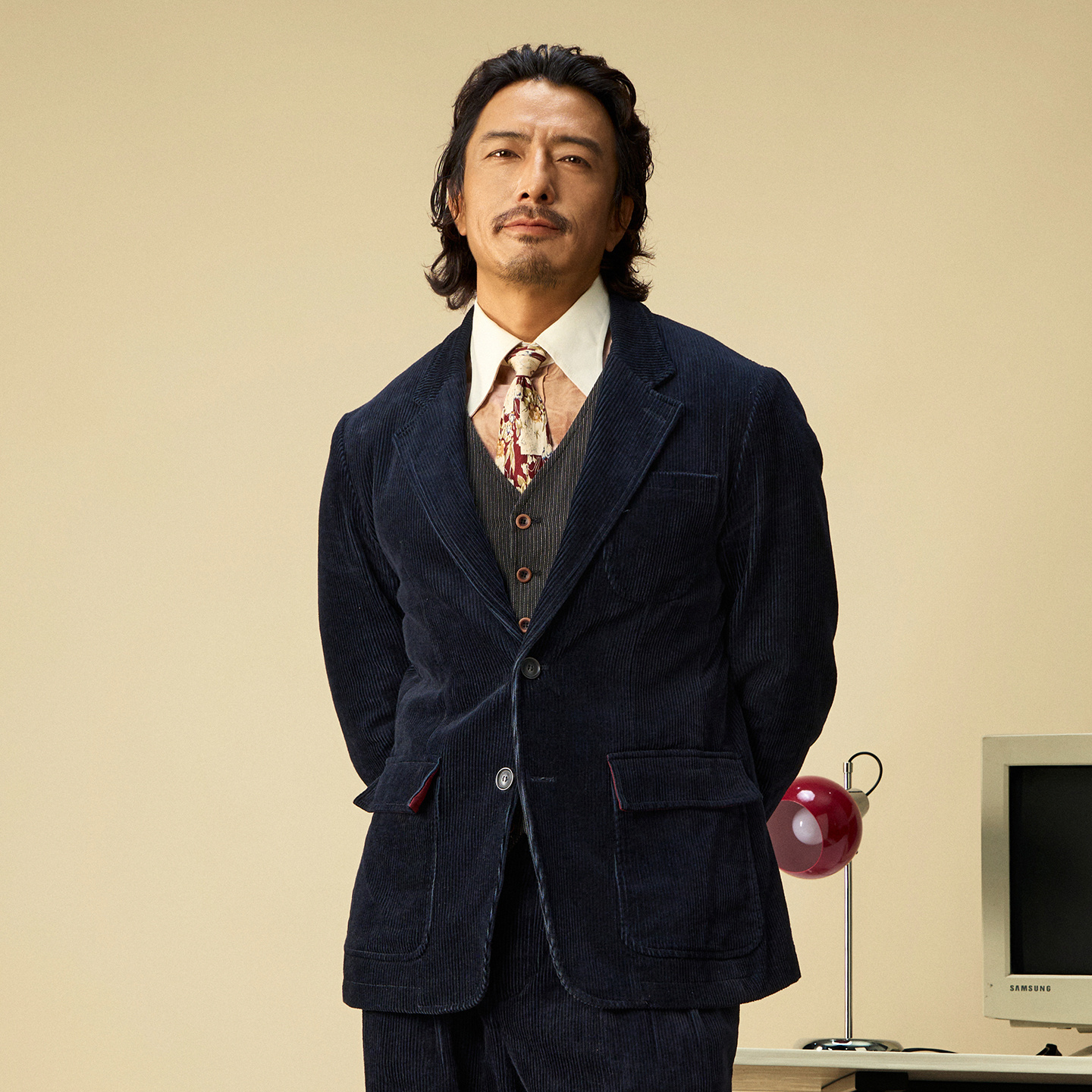 SOARIN英伦复古灯芯绒西装外套男 高级感绅士商务正装修身单西服