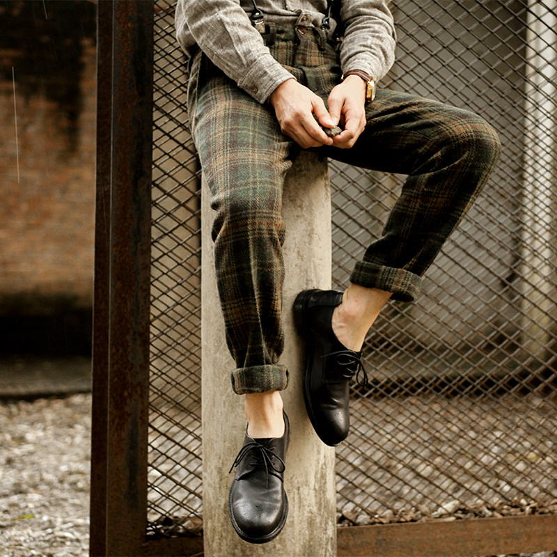 SOARIN复古英伦修身羊毛呢格子西装裤男休闲加厚修身小脚长裤磨毛在类目 男装, 休闲裤中 - 来自Buy2taobao.com提供专业的淘宝代购服务