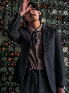 SOARIN英伦风复古休闲西装外套男士 秋冬商务职业正装修身单西服