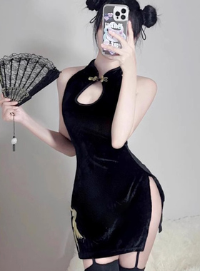 大码性感内衣房事高级潮床上擦边火辣睡裙旗袍肚兜制服短裙qqny