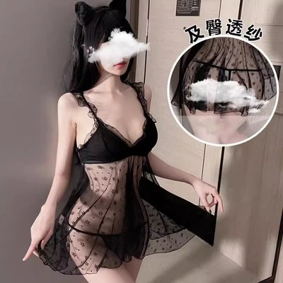 大码性感内衣胖mm纯欲透视蕾丝q趣衣服房事高级潮床上擦边女睡裙