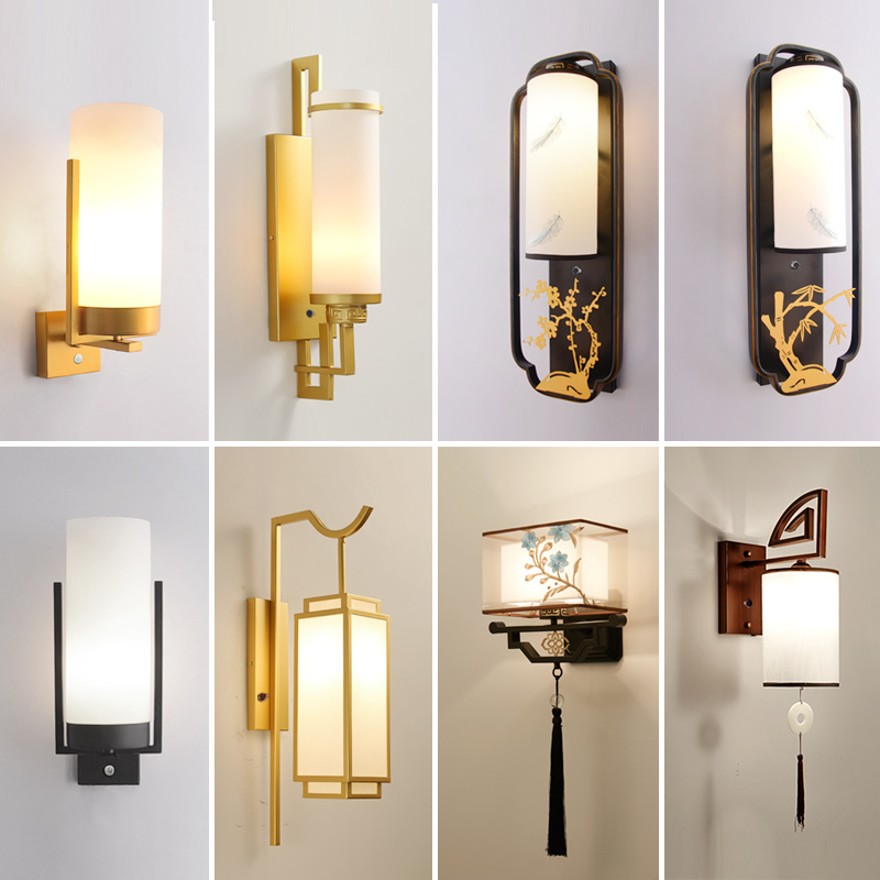 新中式壁灯充电声光控感应灯家用