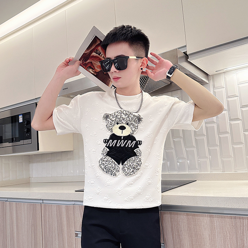 刺绣短袖T袖潮牌高级感痞帅男装