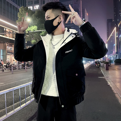 羽绒棉服休闲短款棉衣潮牌连帽