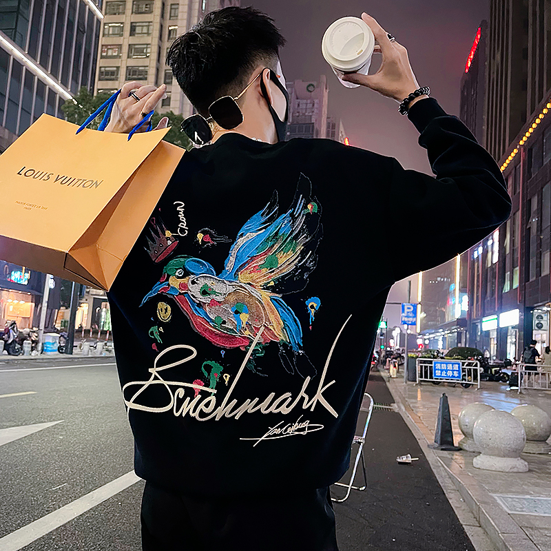 印花潮牌百搭男装卫衣外套男装