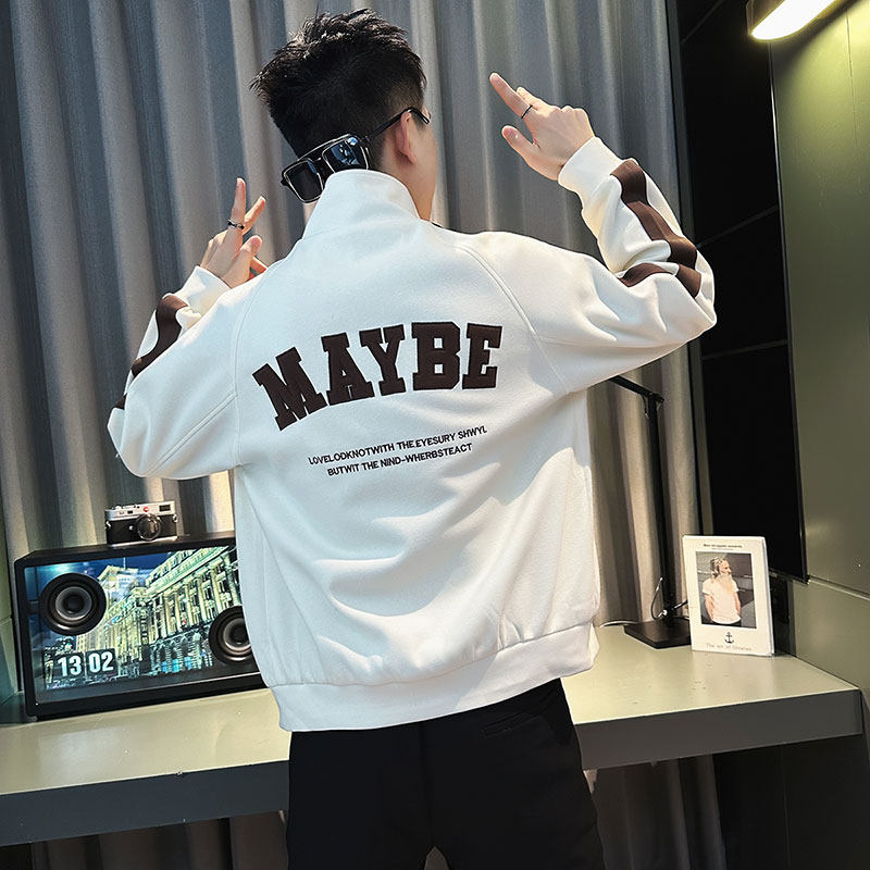 刺绣夹克潮牌百搭立领秋季修身型