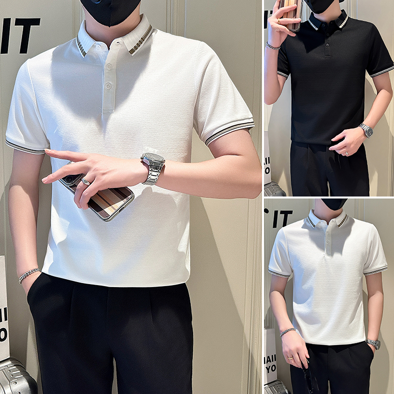 polo衫男款短袖痞帅潮流t恤男装