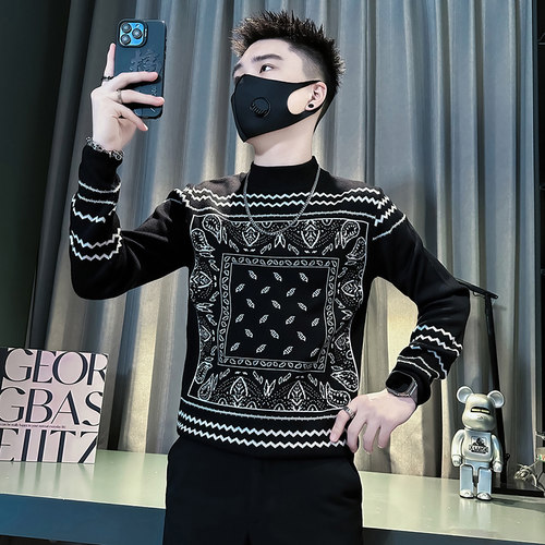 高级感棉服潮牌针织百搭痞帅中领