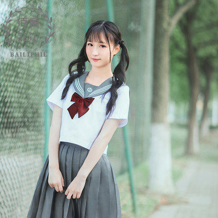 正统学院风套装软妹日本jk制服三本毕业班服校服关西襟学生水手服