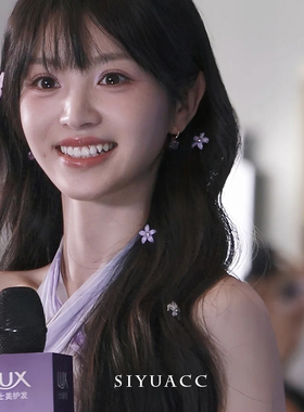 田曦薇同款紫色小花发夹甜美气质头花蝴蝶发卡侧边夹头饰发饰女