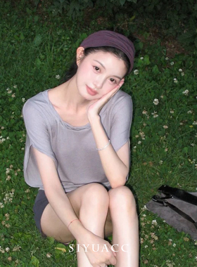 韩系简约紫色交叉发带甜美头带女