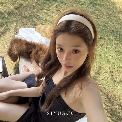 网红同款白色宽边发箍时尚头箍女