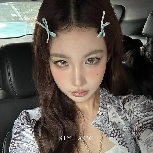 绒面蝴蝶结小发夹侧边夹头饰发饰