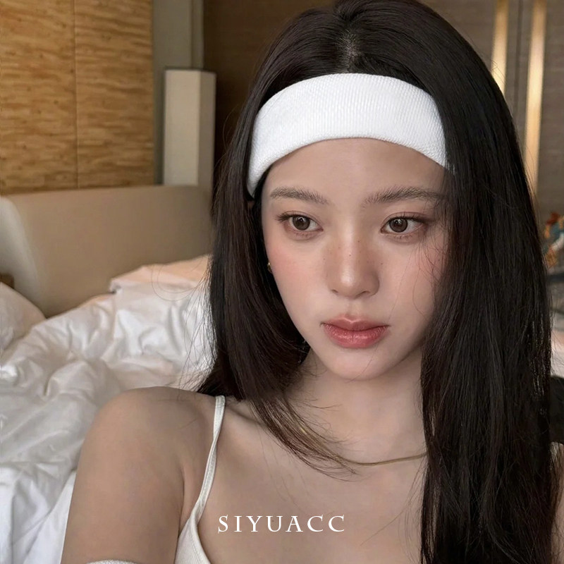 欧阳娜娜同款白色运动发带美式百搭束发带简约弹力头带头饰发饰女