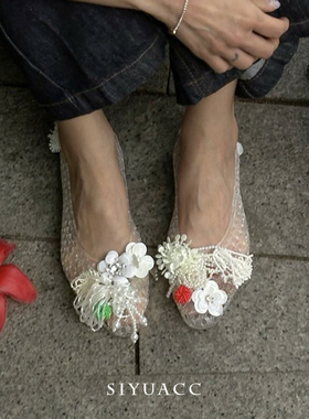 超仙果冻鞋鞋花个性水晶鞋鞋饰女