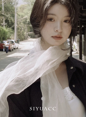 日系仙气薄款纱巾女2026春夏新款时尚高级感搭配丝巾防晒披肩围巾