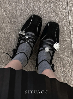 气质芭蕾鞋鞋扣2025新款韩系时尚百搭运动鞋鞋花鞋子鞋饰配饰女