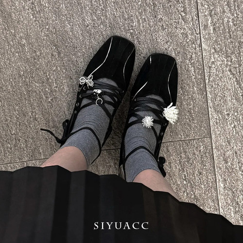 气质芭蕾鞋鞋扣2025新款韩系时尚百搭运动鞋鞋花鞋子鞋饰配饰女