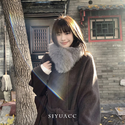 毛领围脖冬季加厚保暖围巾披肩女