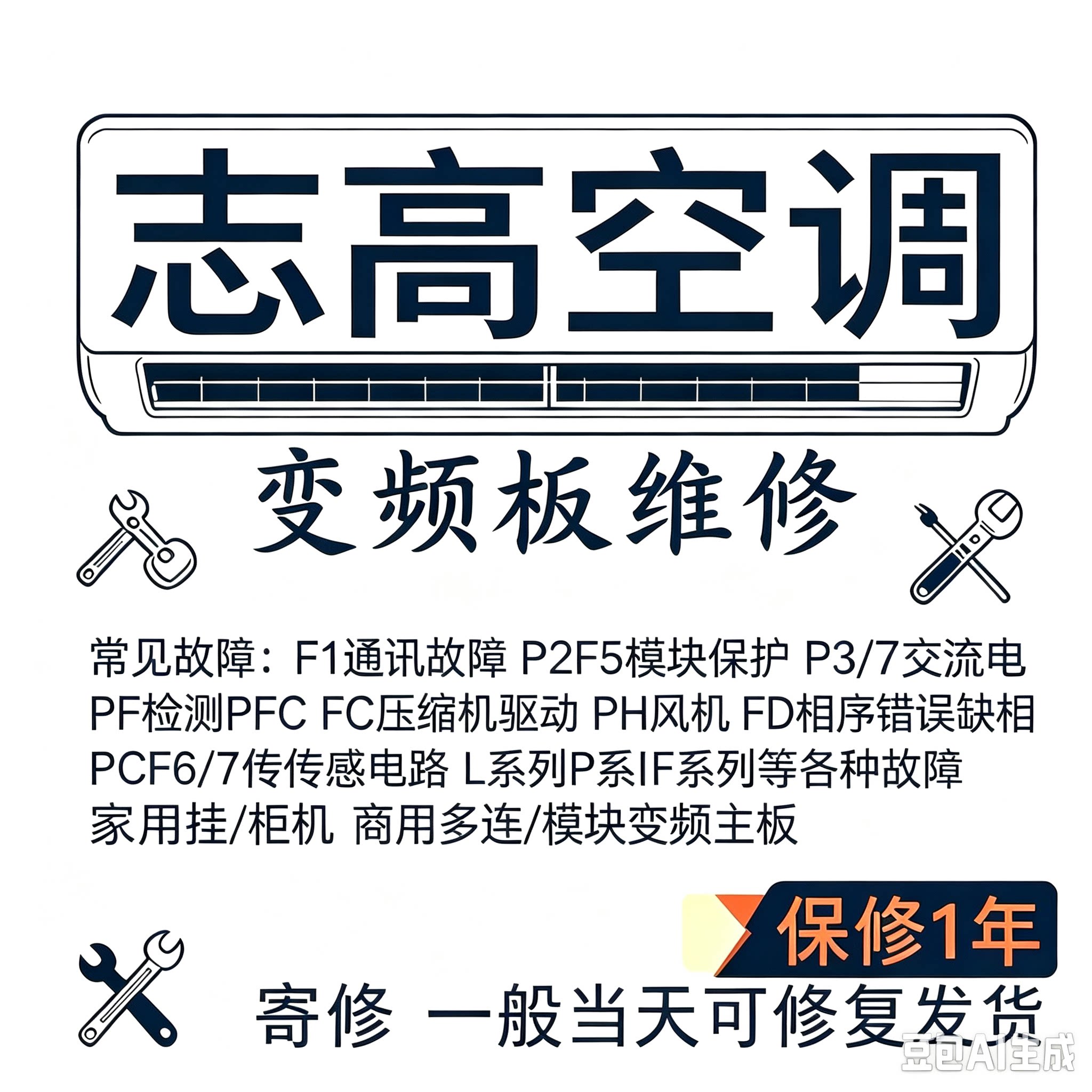 志高变频空调主板寄修驱动板维修空调配件